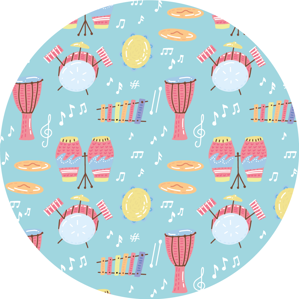 χειροποίητα μουσικά τύμπανα κυκλικό χαλί μοτίβο - TenStickers