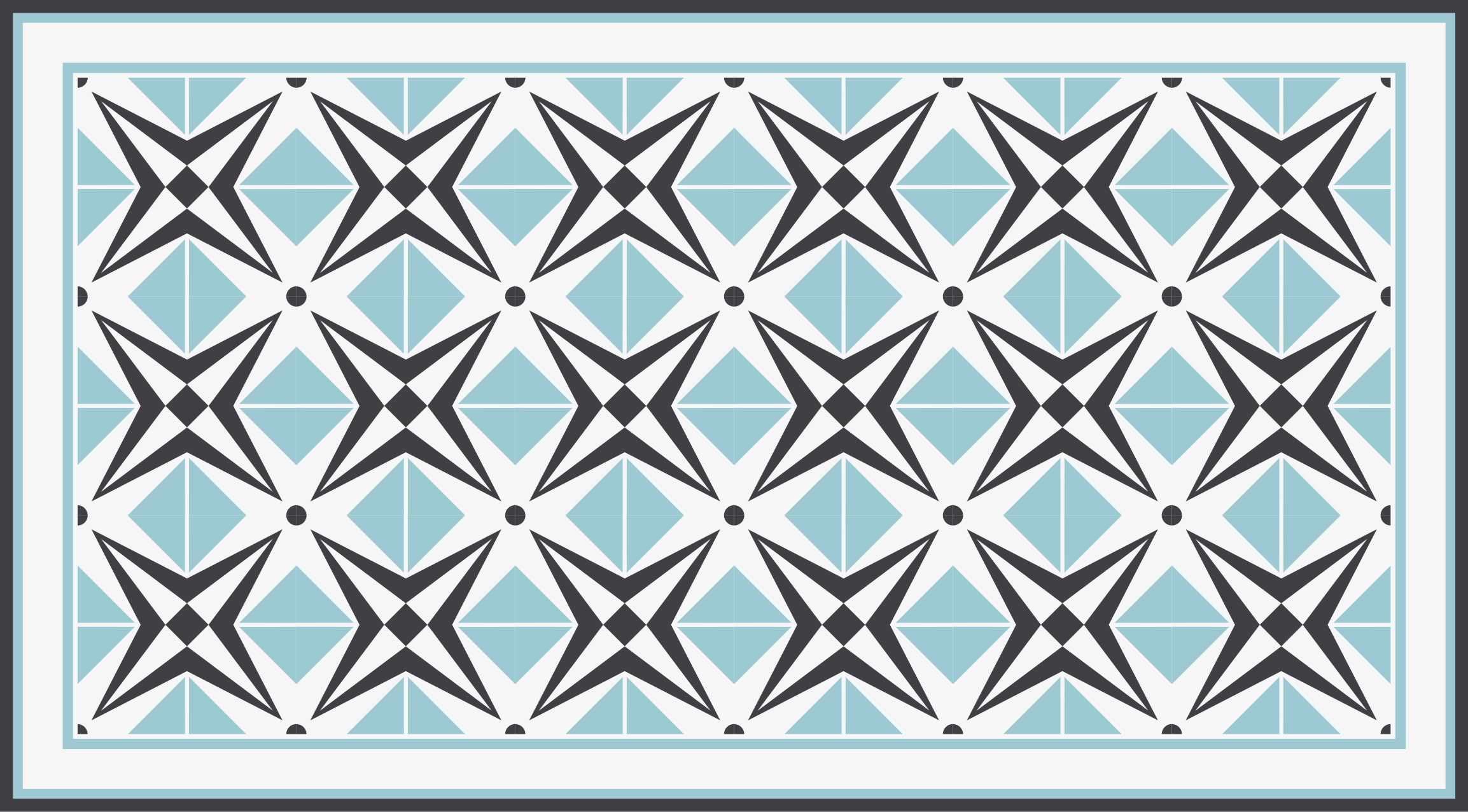 γαλάζιο και γκρι σταυρούς κεραμίδι χαλί - TenStickers