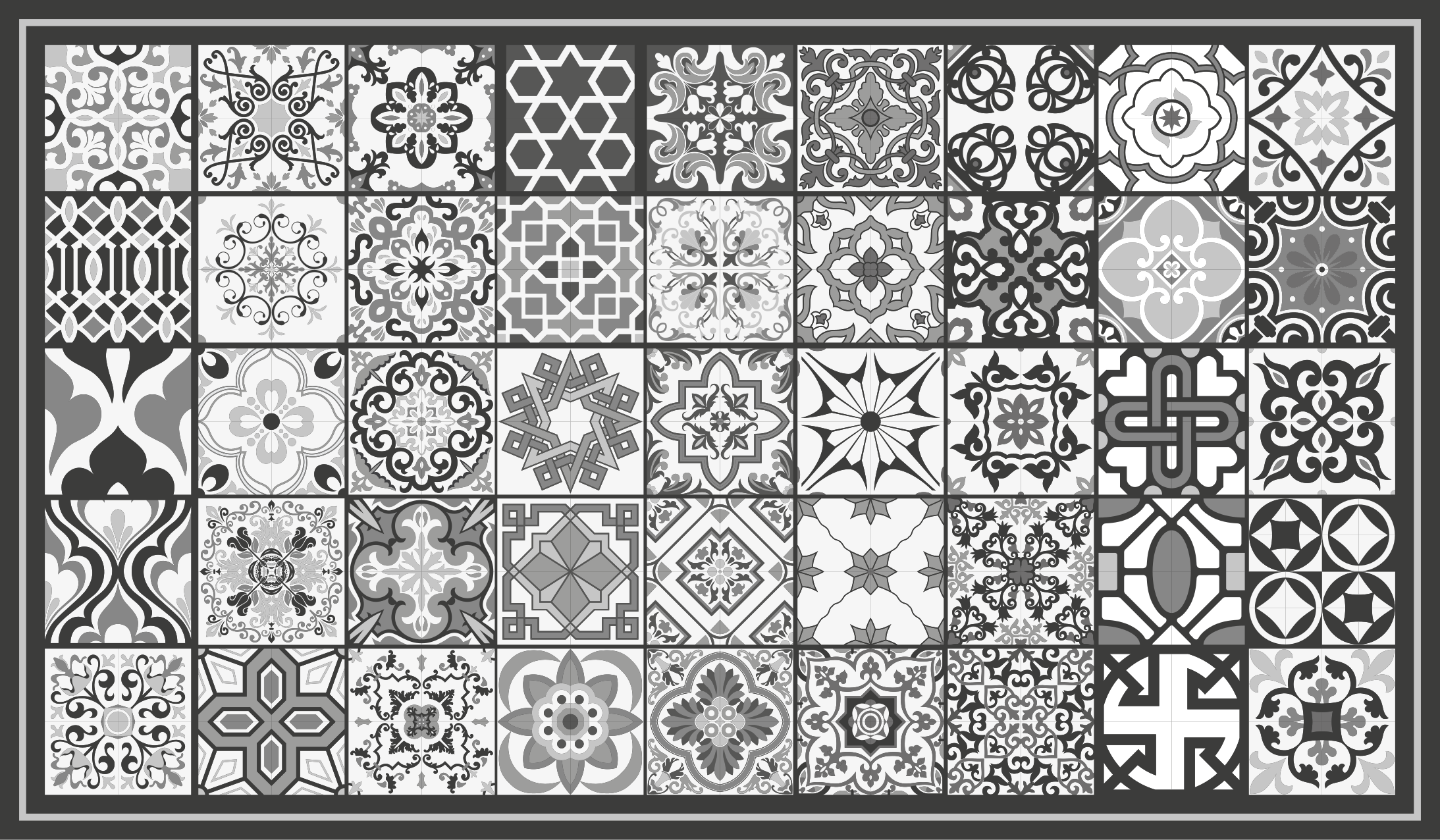 σκούρο γκρι ρουστίκ μοκέτα μοτίβο κεραμιδιών - TenStickers