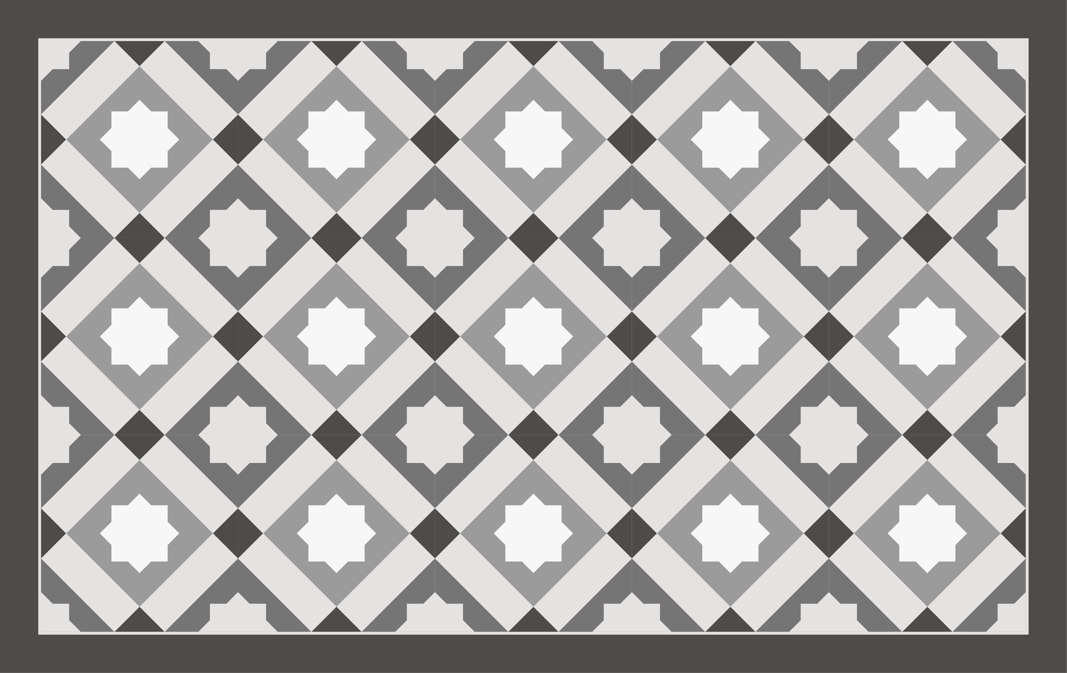 mωσαϊκό σχέδιο βινυλίου χαλιού γκρι έναστρα πλακάκια - TenStickers