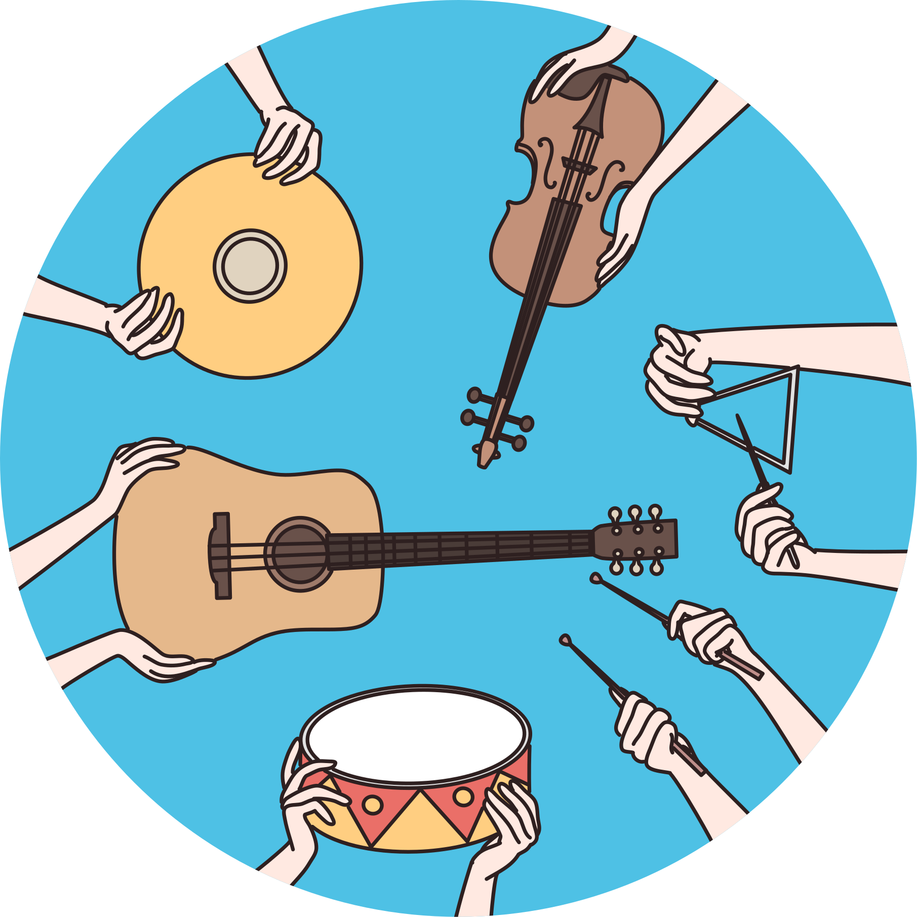 μουσικά όργανα δημιουργικές τέχνες κρεβατοκάμαρα - TenStickers