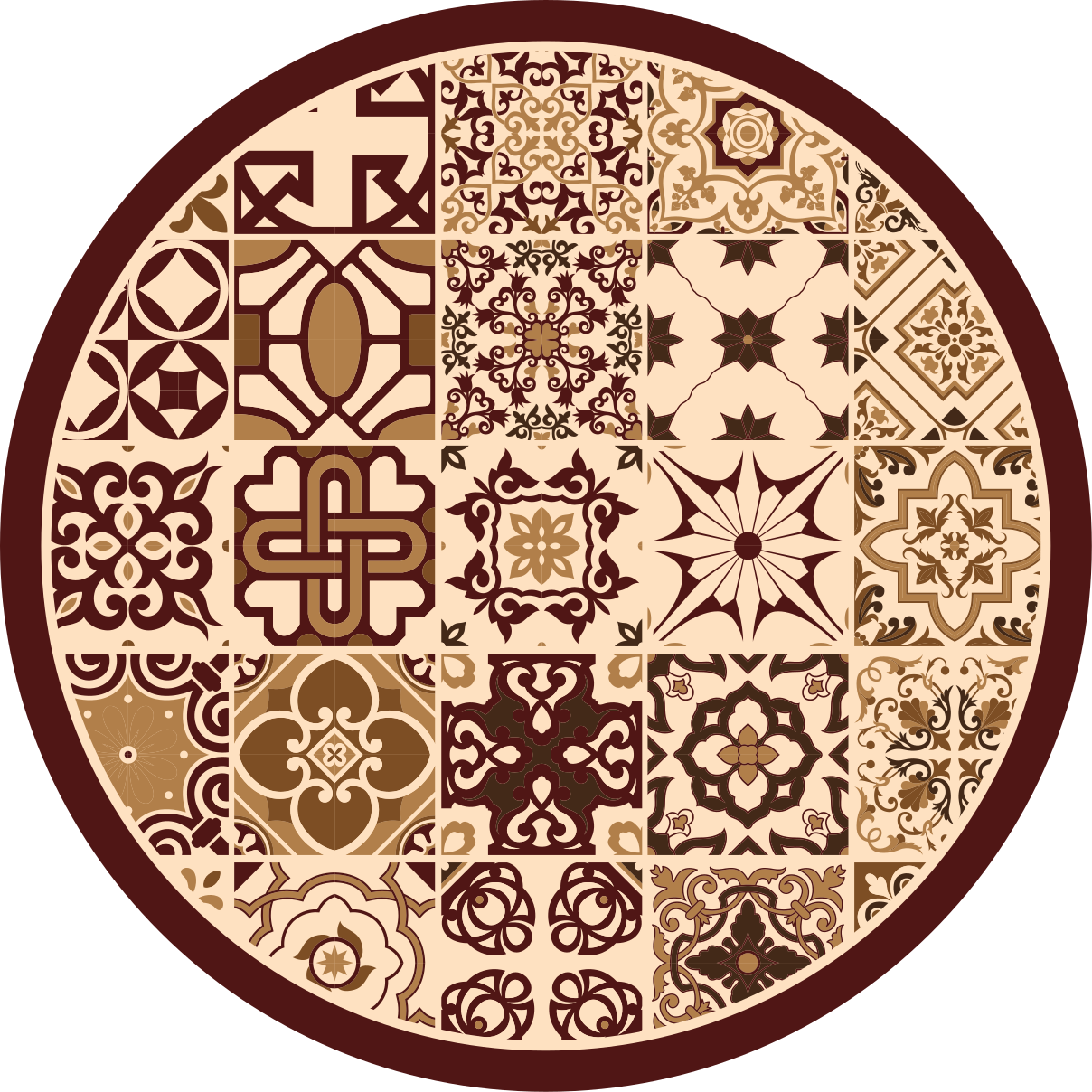 καφέ ισπανικά πλακάκια δαπέδου μπάνιου - TenStickers