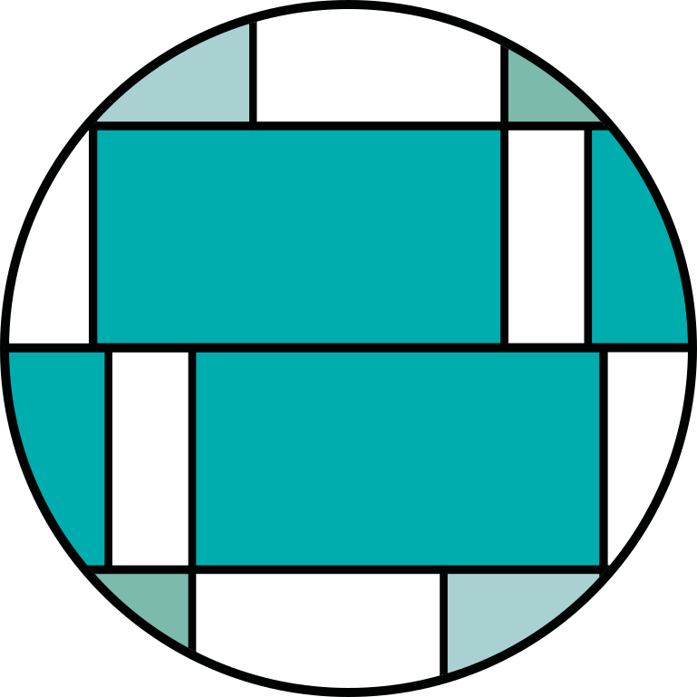 πράσινο τετράγωνο χρώμα μπλοκάρει κυκλικό χαλί - TenStickers