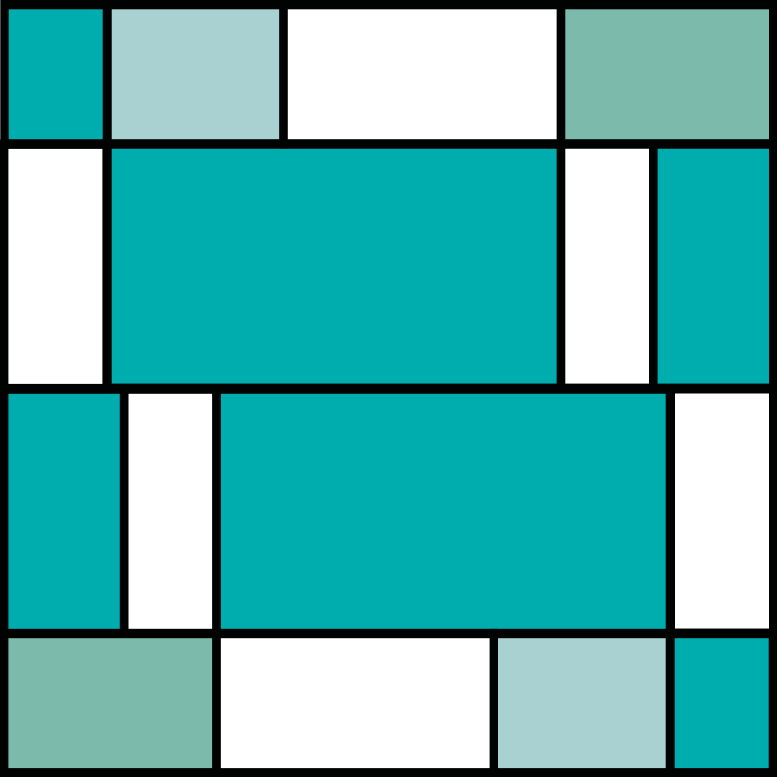 xαλί γεωμετρικού σχεδιασμού μπλε πλακάκια μονδριανού - TenStickers