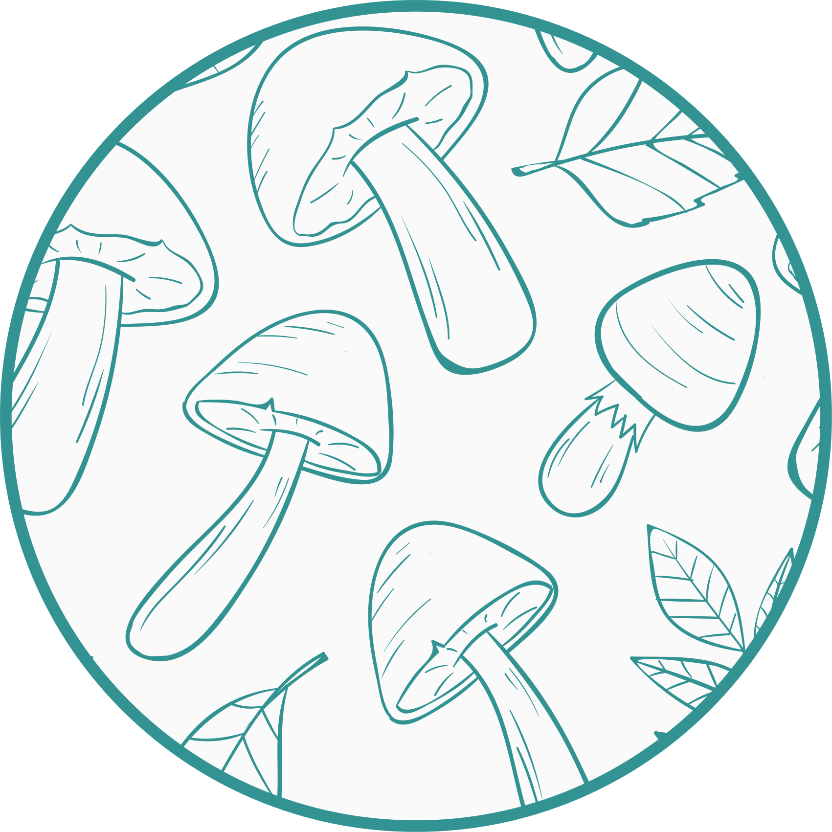 λευκό και γαλάζιο μανιτάρια χαλί φύσης βινυλίου - TenStickers