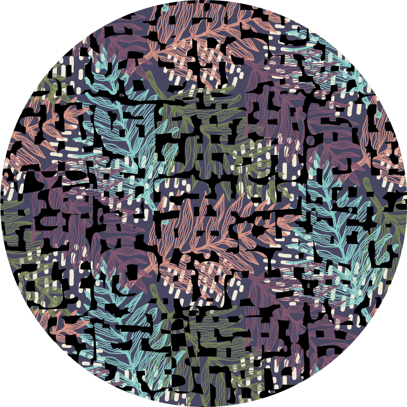 xαλί βινυλίου με λουλούδια φυλλώδη βοτανικά στοιχεία - TenStickers