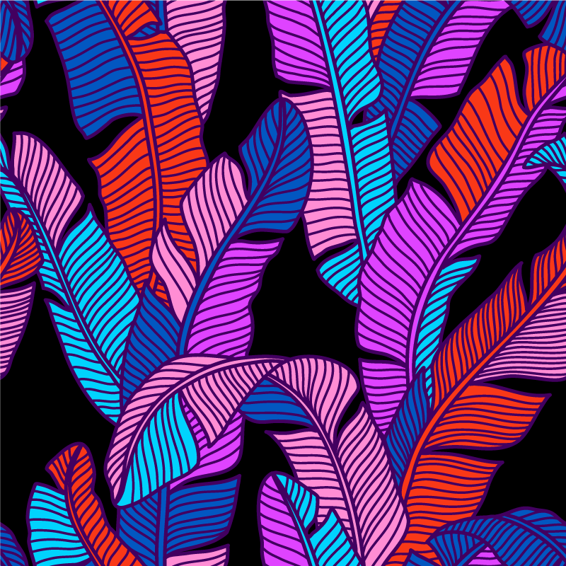 σχέδιο σχήματος με φύλλα τετράγωνο χαλί βινυλίου - TenStickers