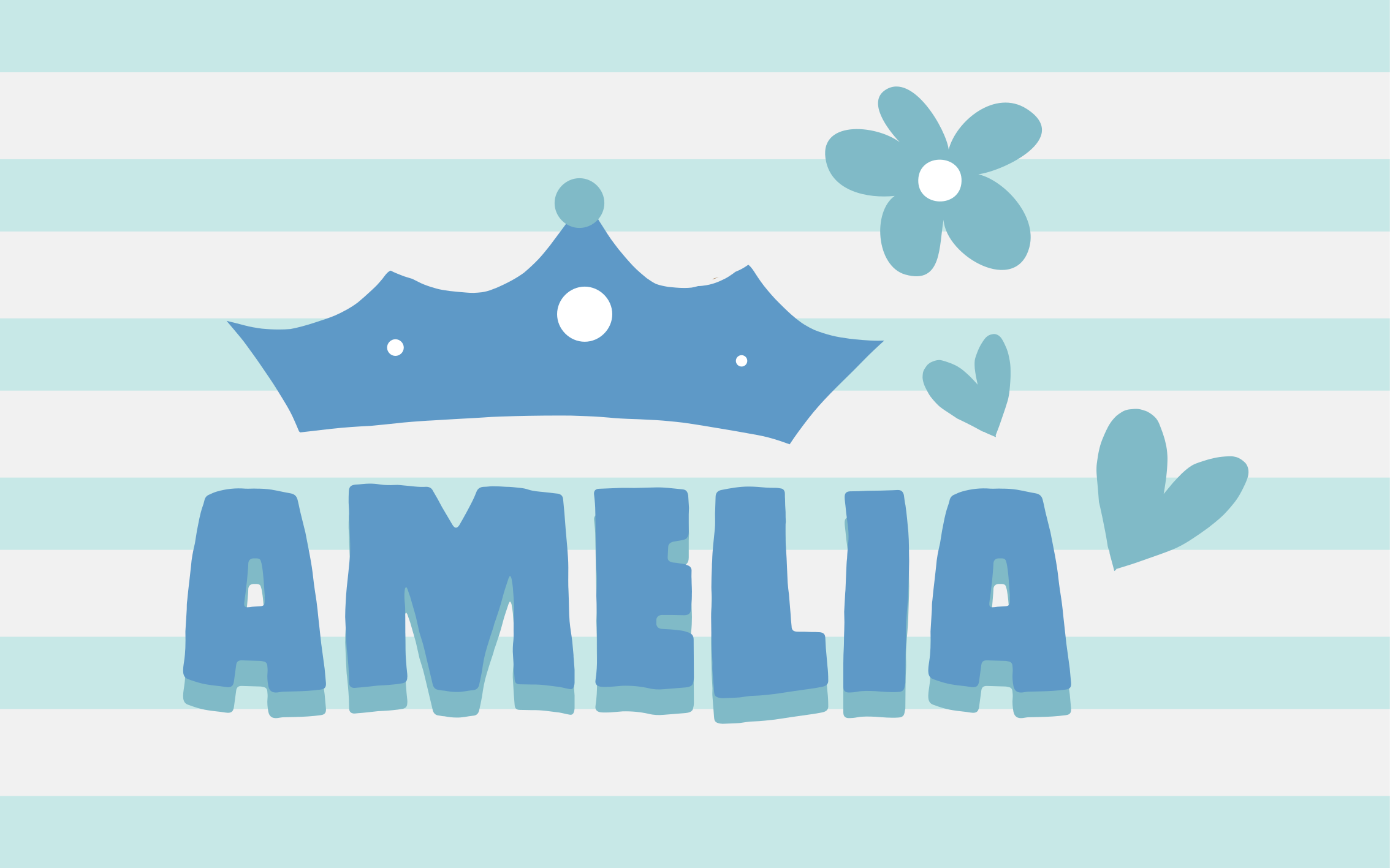 γαλάζια είδη πριγκίπισσας με στρώμα με όνομα αστέρια - TenStickers