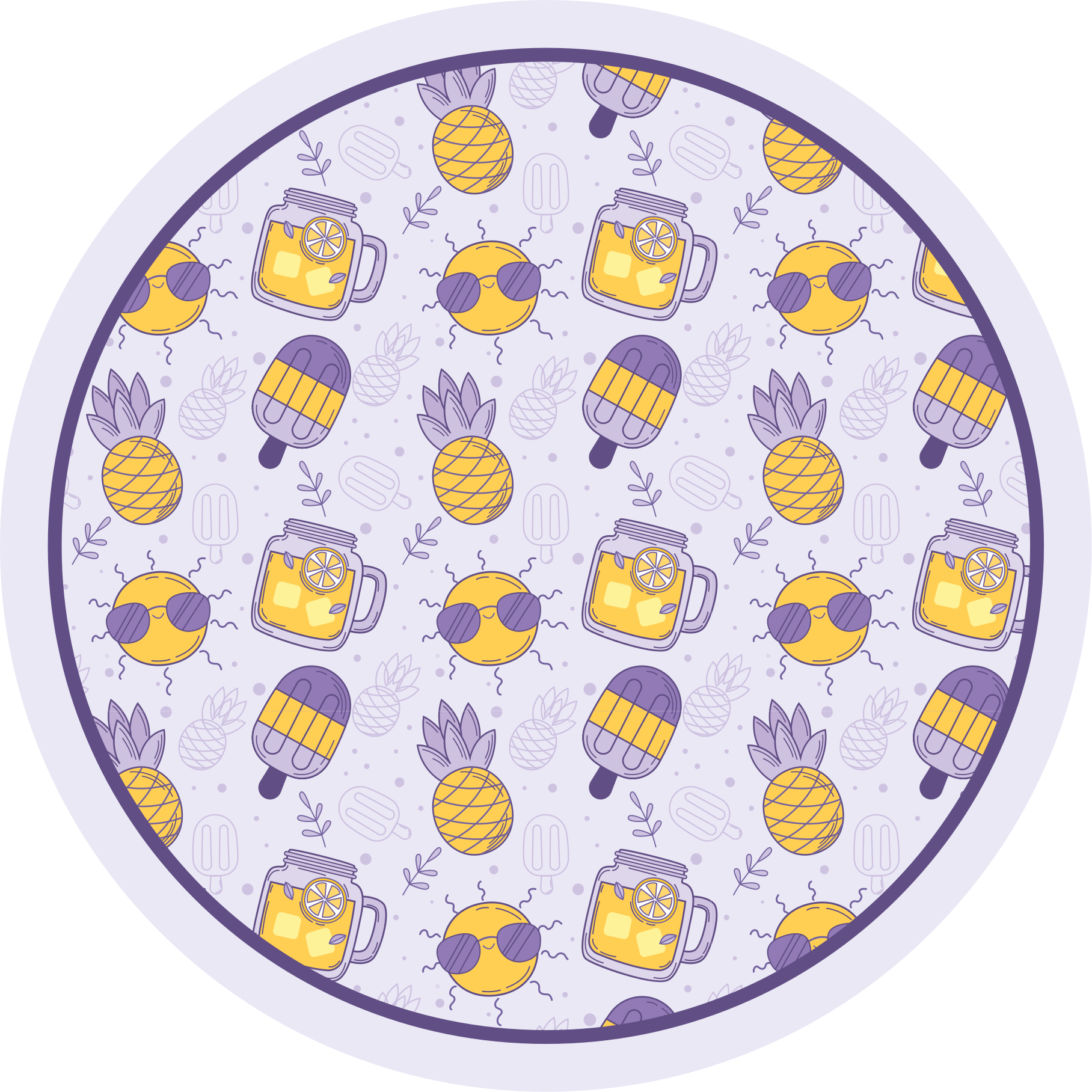 χειροποίητο καλοκαιρινό μοντέλο ananas μοτίβο μοντέρνο χαλί - TenStickers