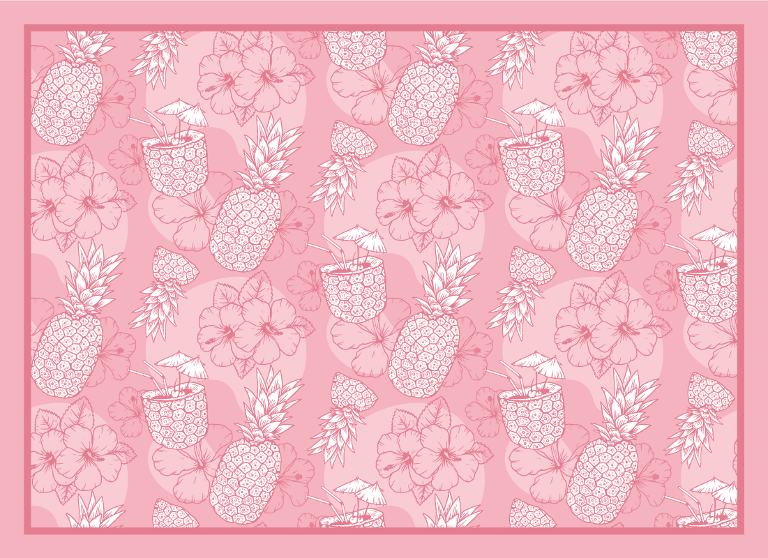 χειροποίητο ροζ καλοκαιρινό μοτίβο μοντέρνο χαλί - TenStickers