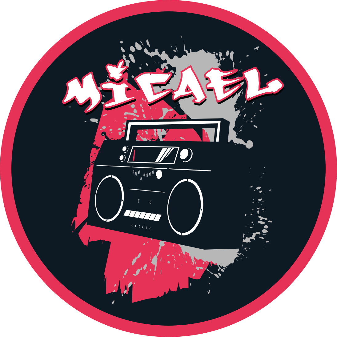 Βινυλιακό χαλί με όνομα θέμα ρετρό boombox - TenStickers