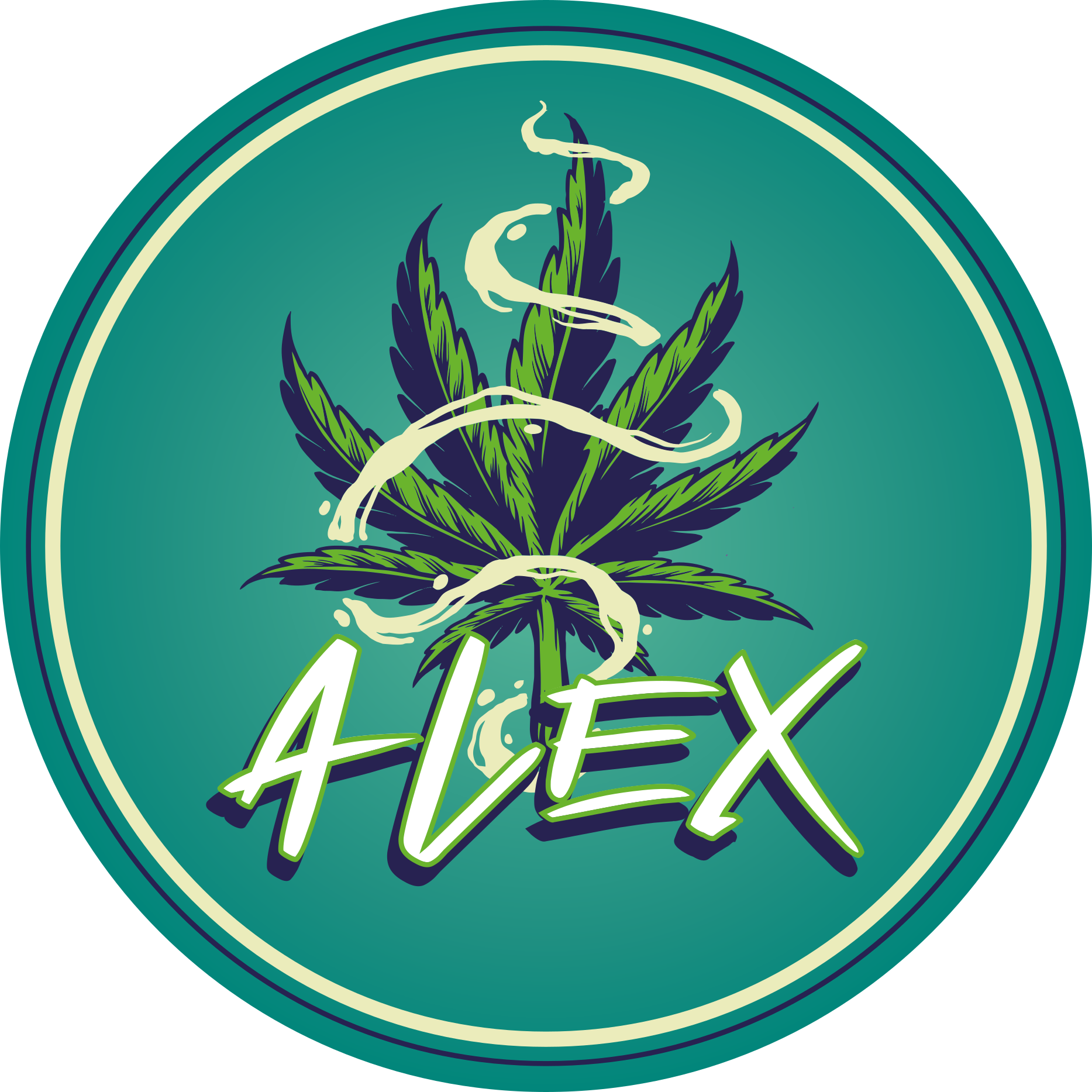 χαλί εφηβικής κρεβατοκάμαρας κύκλος ονόματος - TenStickers