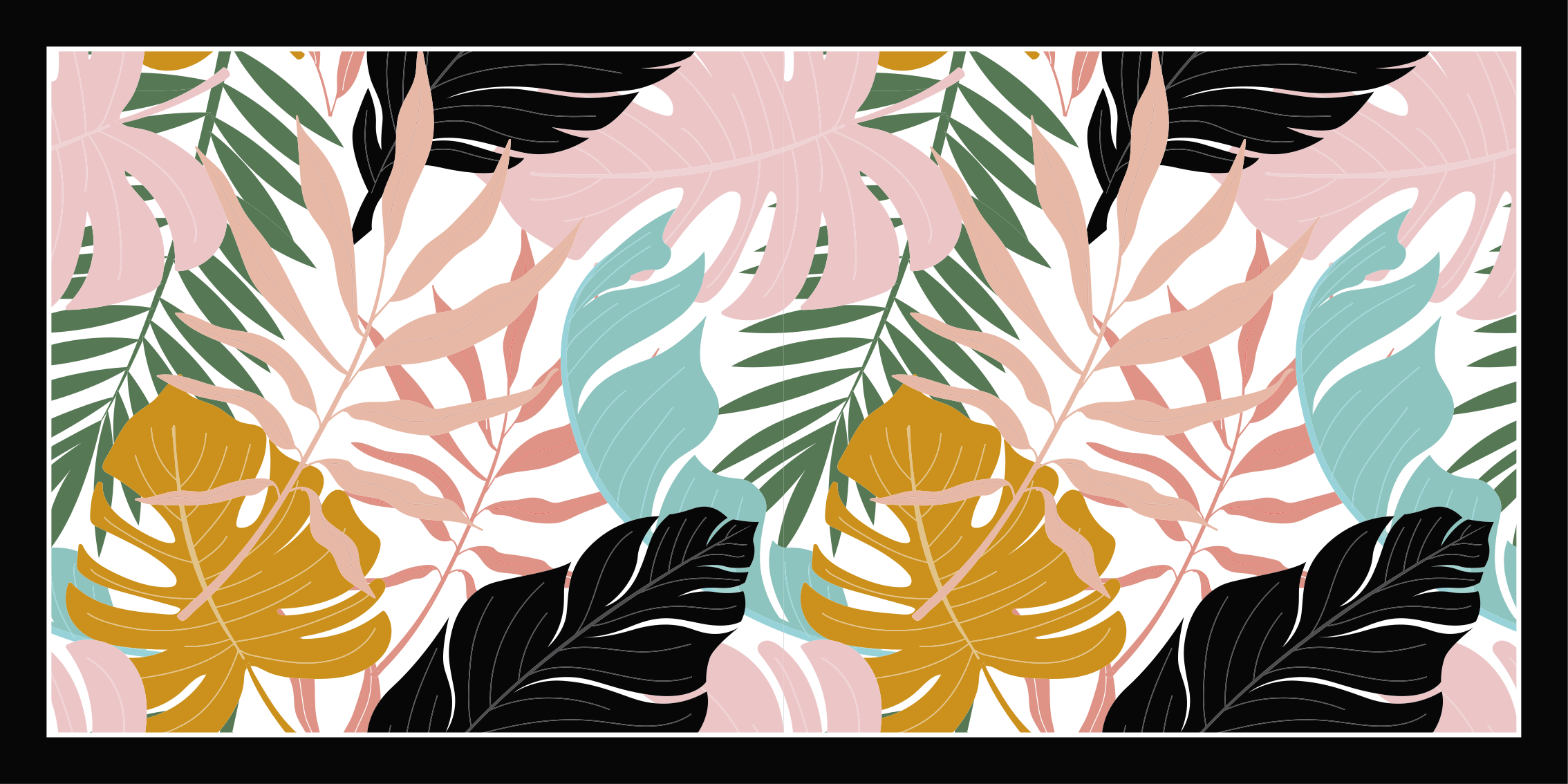 χαλί φύσης τροπική παλέτα φύλλων - TenStickers