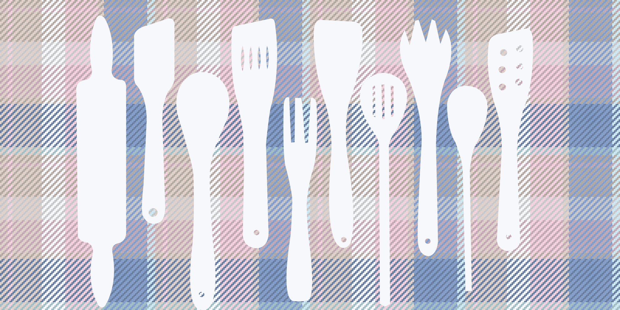 μοτίβο ταρτάν με σκεύη μοντέρνο χαλί - TenStickers