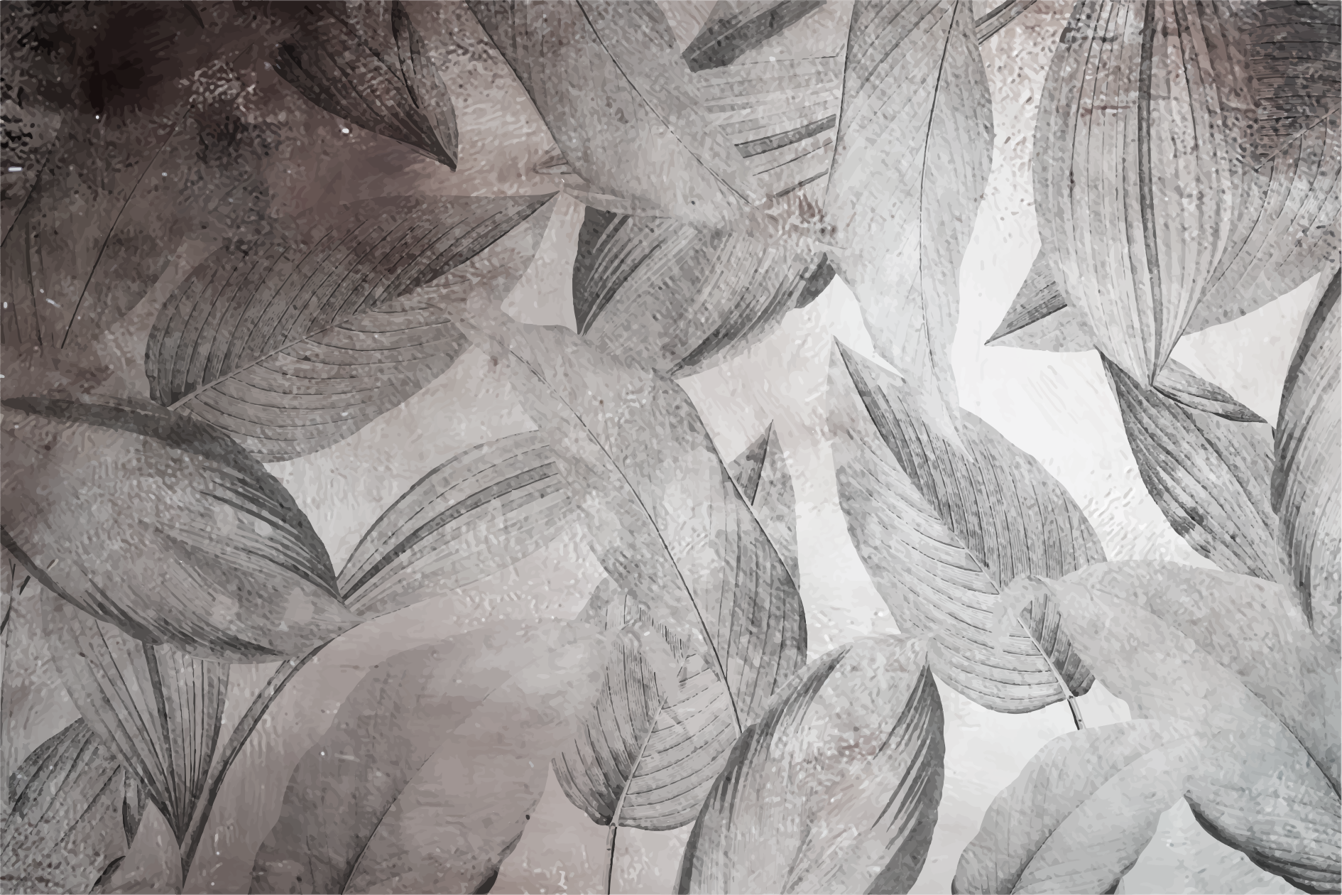 xαλί βινυλίου με λουλούδια φυλλώδες μονόχρωμο μοτίβο - TenStickers