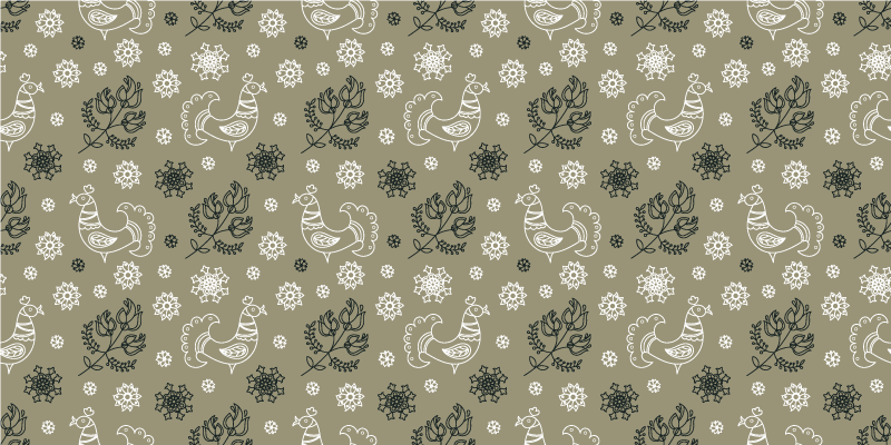 πολωνικά λαϊκά κοκοράκια μοτίβο σαλόνι χαλί - TenStickers