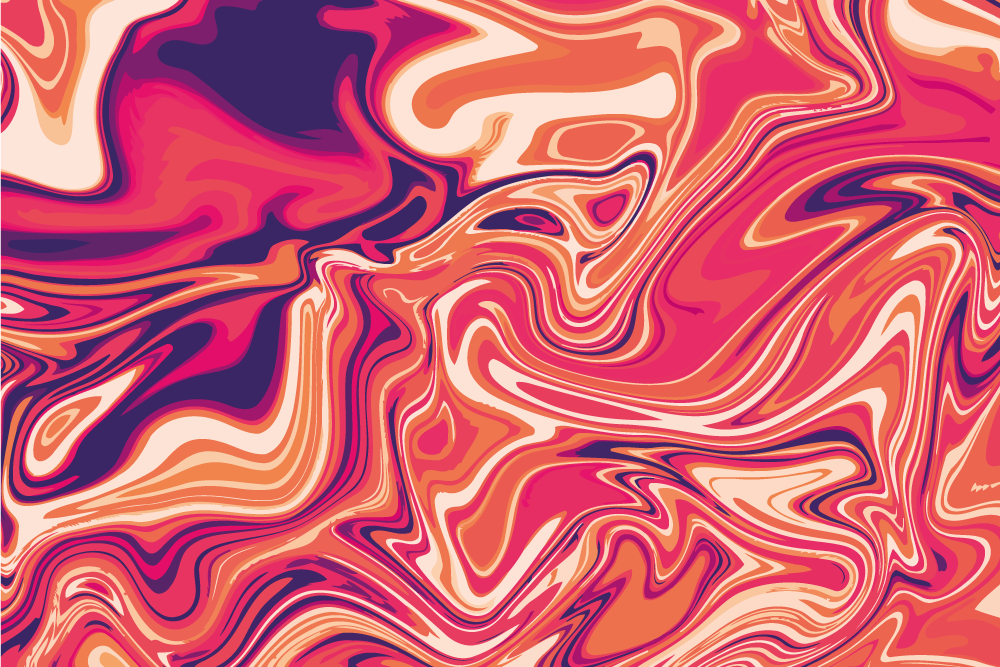 ζεστό χρωματιστό μαρμάρινο εφέ ζωγραφικής μοντέρνου χαλιού - TenStickers