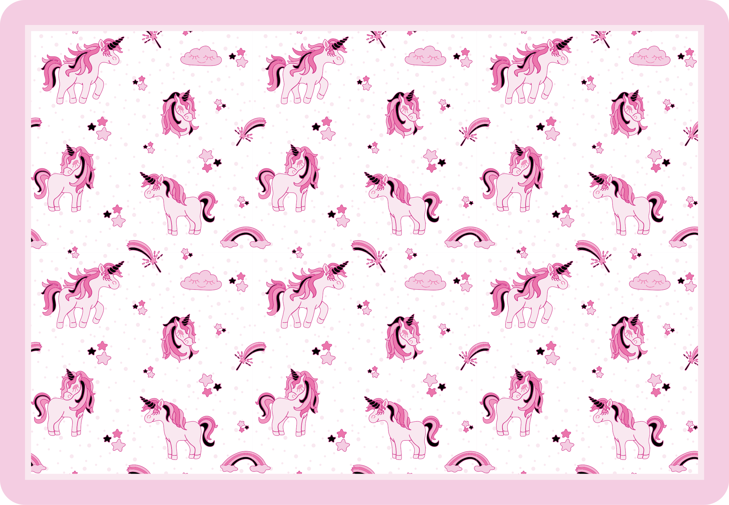 παιδικό χαλί δαπέδου βασίλειο φαντασίας μονόκερου - TenStickers