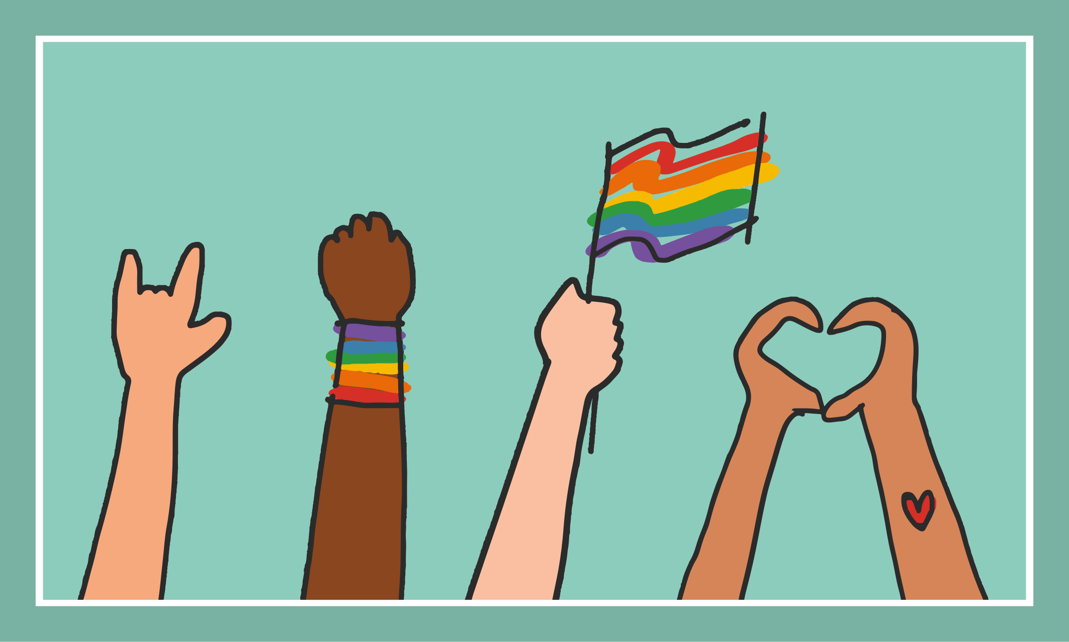 χαλί εκδήλωσης ποικίλα χέρια ψηλά - TenStickers