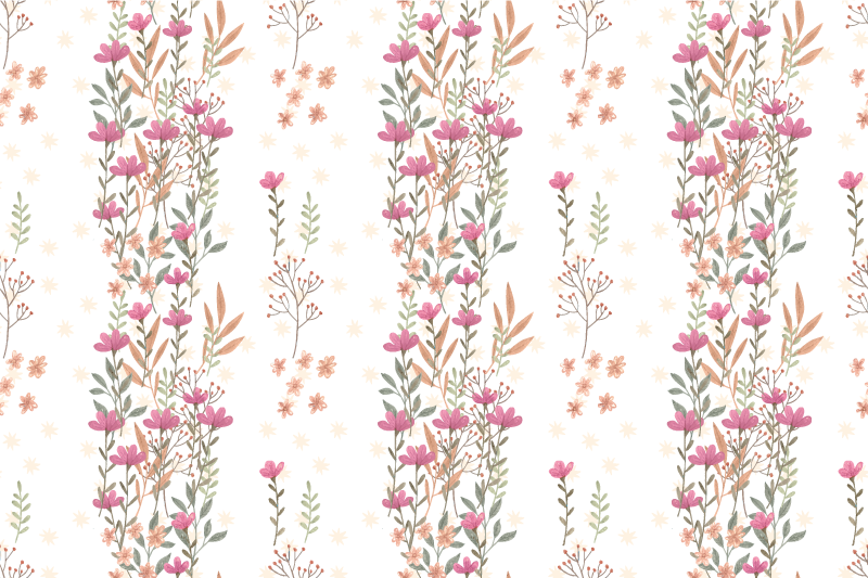 βοτανικά ψηλά λουλούδια λουλούδι χαλί - TenStickers