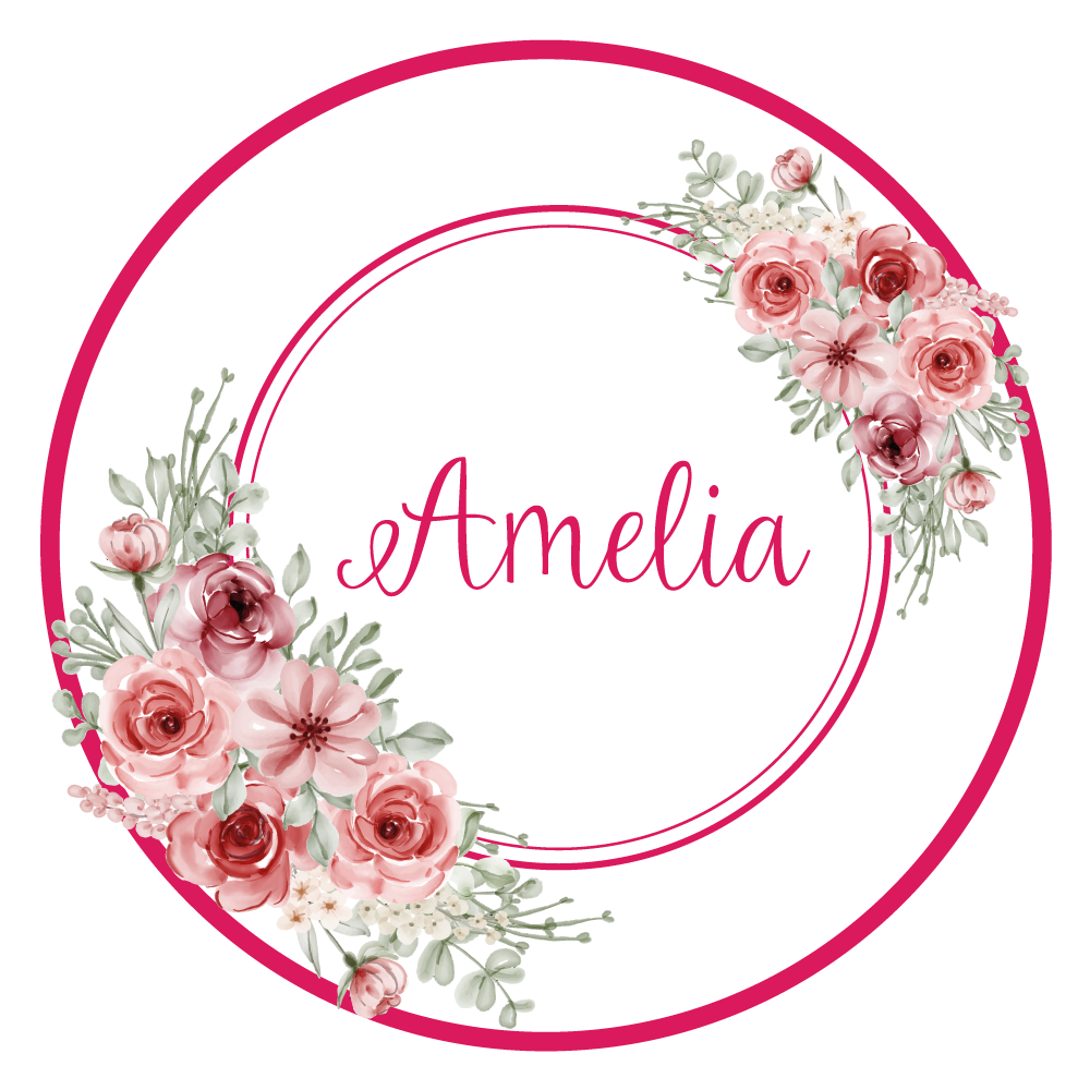 χαλί κρεβατοκάμαρας λουλουδάτο μονόγραμμα με όνομα - TenStickers