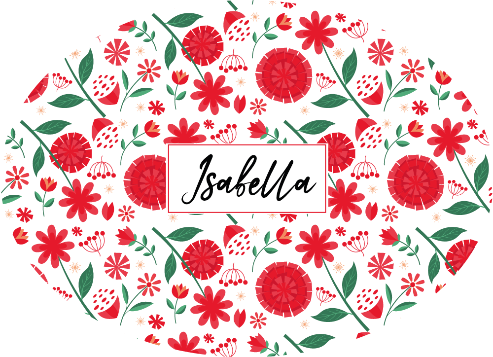 χαλί κρεβατοκάμαρας προσαρμοσμένα κόκκινα λουλούδια - TenStickers