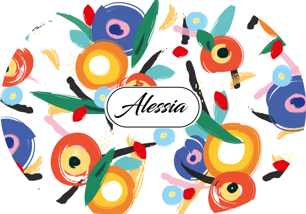 πολύχρωμα αφηρημένα λουλούδια τέχνης εξατομικευμένο χαλάκι - TenStickers