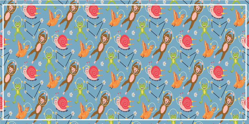 μοκέτα βινυλίου πολύχρωμα διαστημικά πλάσματα - TenStickers