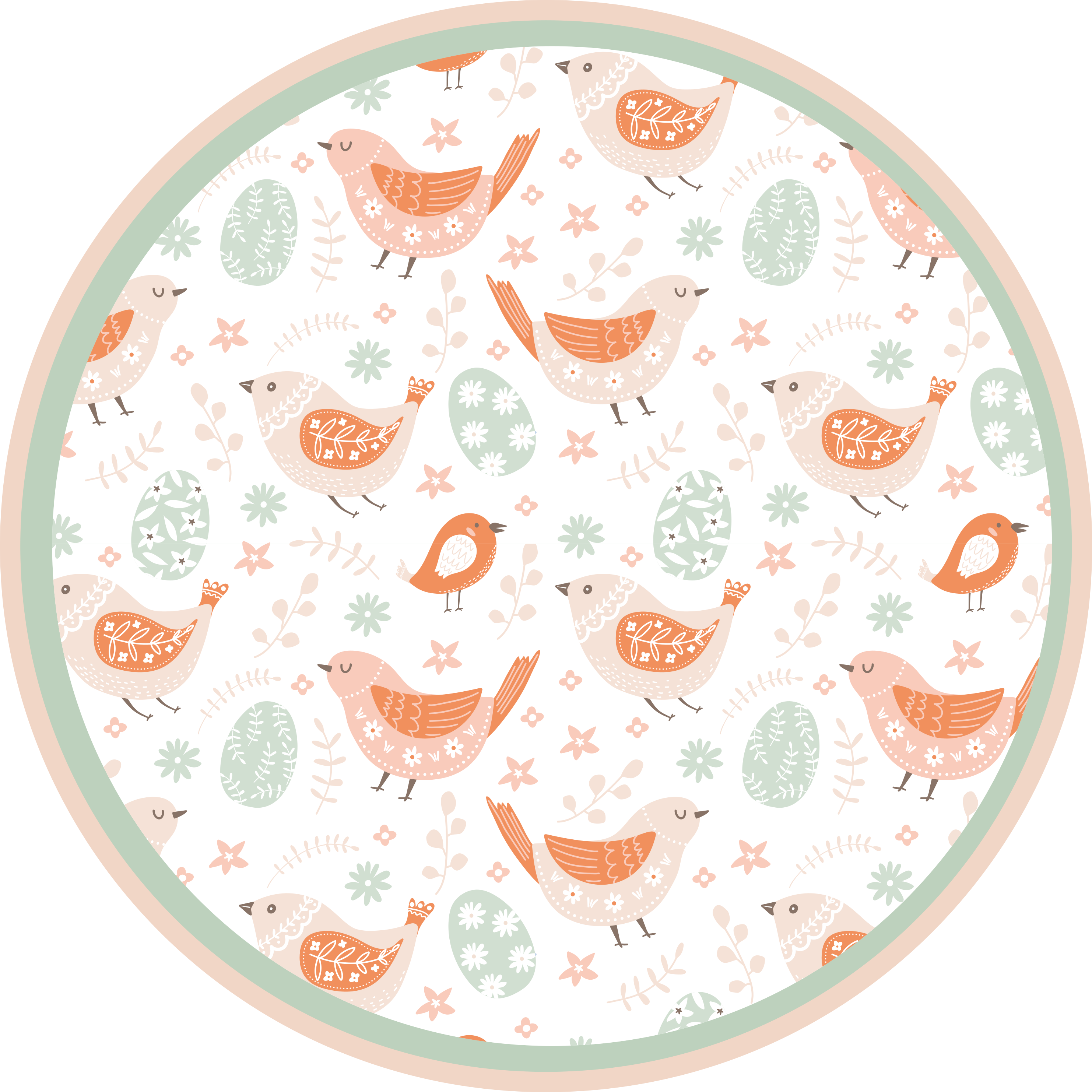 χαλί φύσης υπέροχα μοτίβα πουλιών - TenStickers