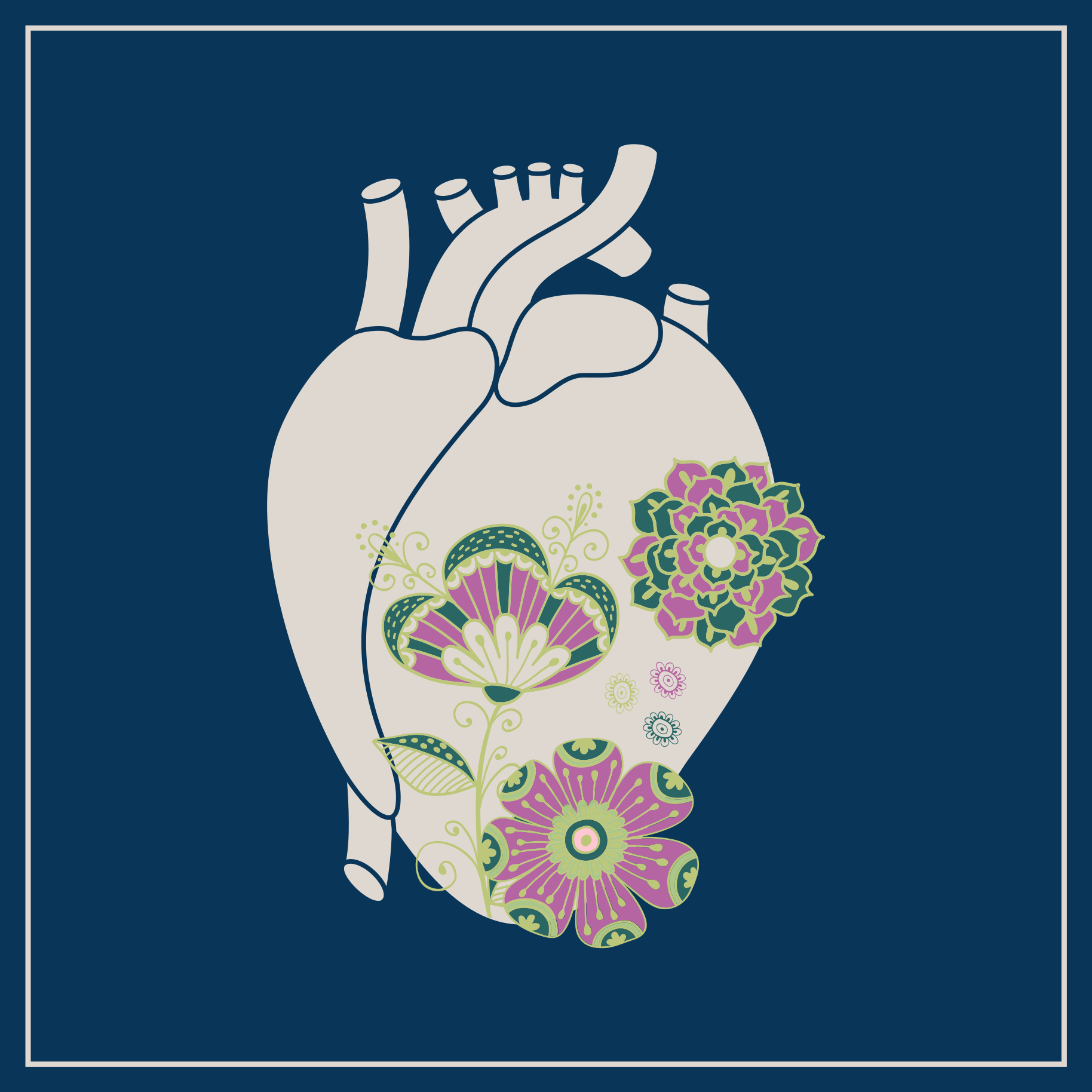 Σκανδιναβικό χαλί βινυλίου λουλουδάτο μοτίβο καρδιάς - TenStickers