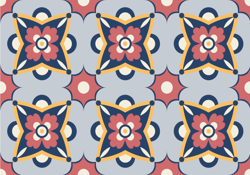 νότιο πολύχρωμο μοτίβο κεραμιδιών σχεδίου - TenStickers