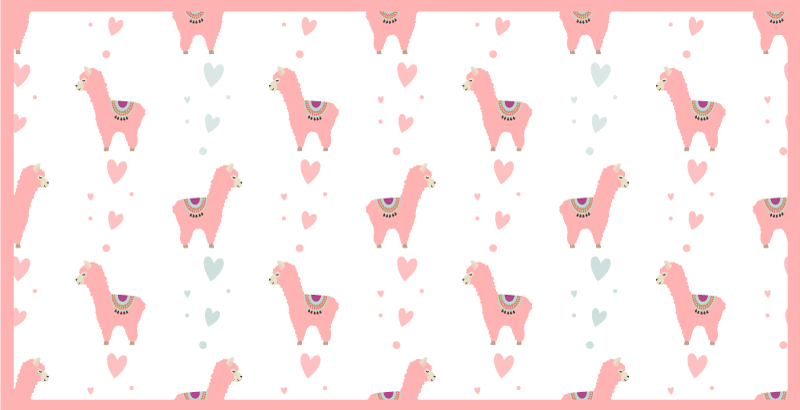 Βινυλιακό χαλί νηπιαγωγείου μοτίβο αγάπης λάμα - TenStickers