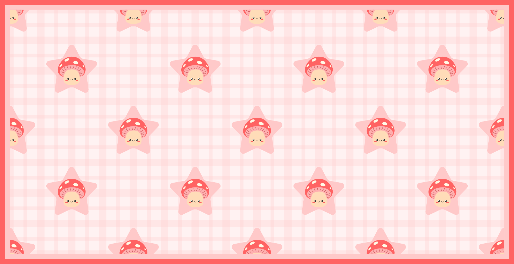 χαριτωμένο ροζ μανιτάρια μοτίβο floral χαλί - TenStickers