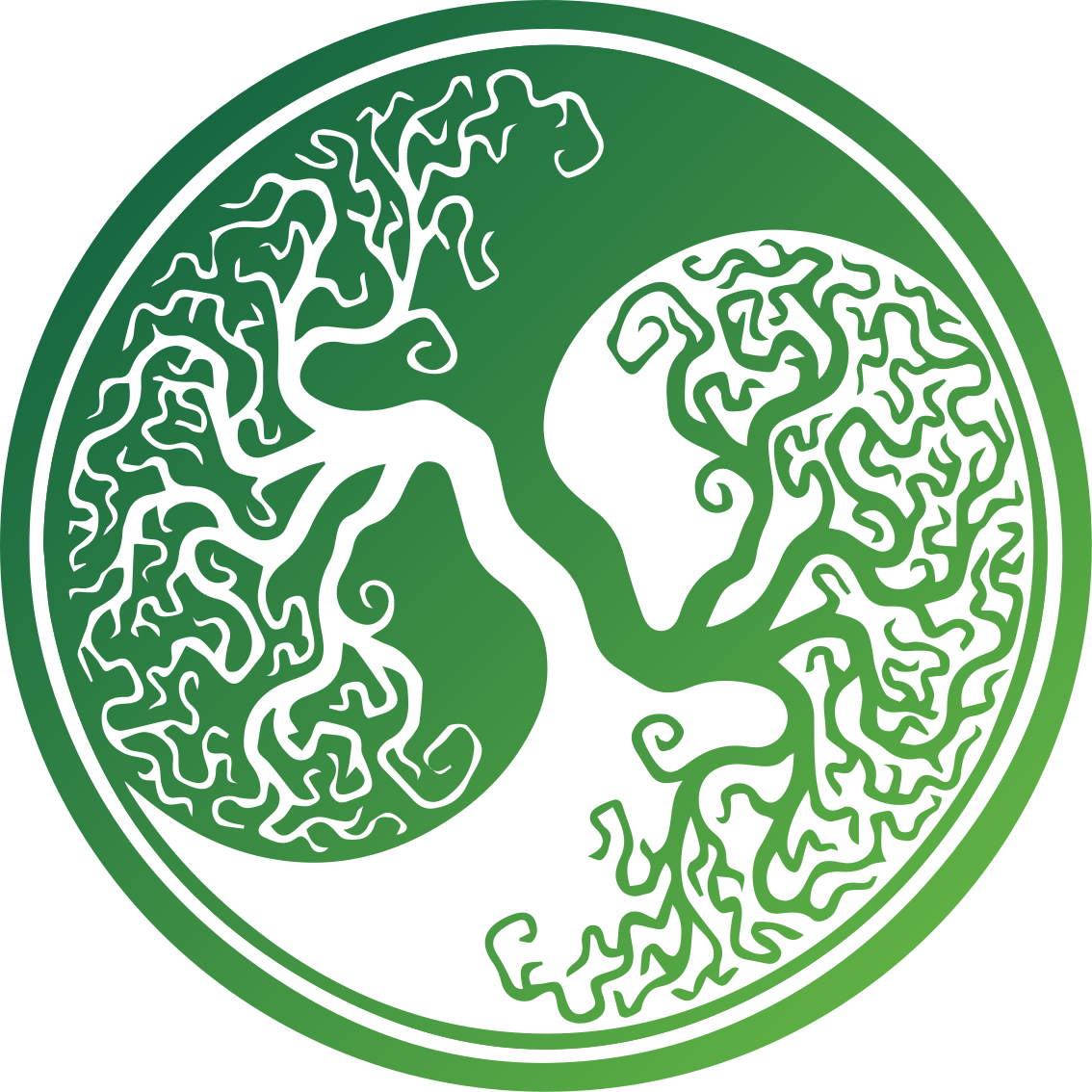 αυθεντικό κυκλικό χαλί δέντρου ζωής γιν γιανγκ - TenStickers