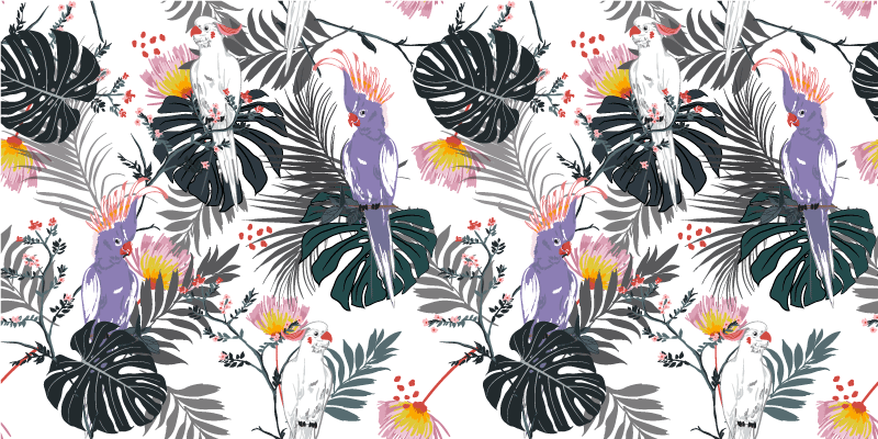 xαλί σαλονιού τροπική σύνθεση φύλλων - TenStickers