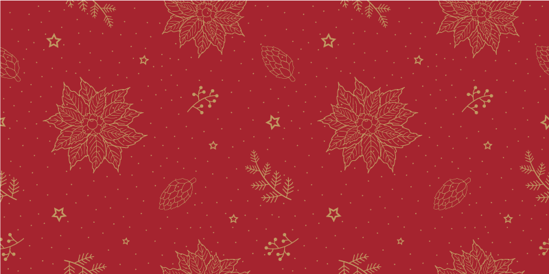 μοτίβο vintage λουλούδια χριστουγεννιάτικο χαλί βινυλίου - TenStickers