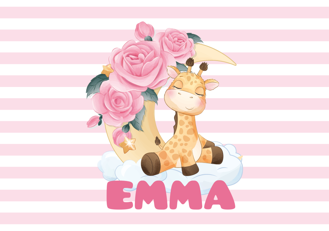 Βινυλιακό χαλί νηπιαγωγείου με χαρούμενη καμηλοπάρδαλη - TenStickers