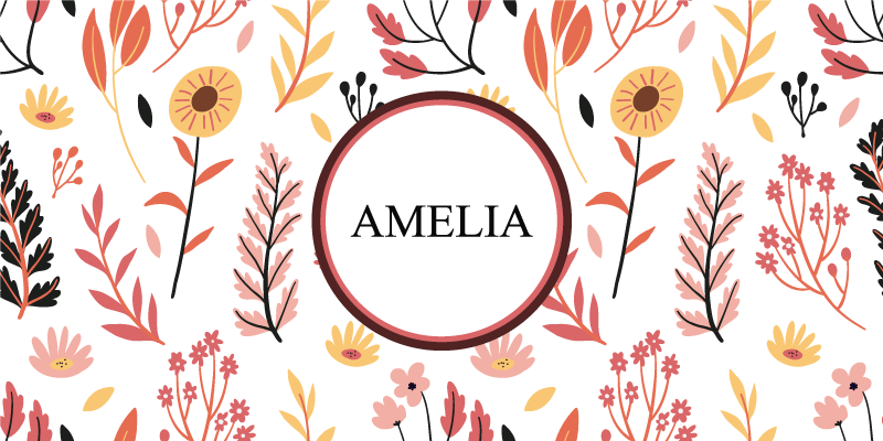 Βινυλιακό χαλί με όνομα τίτλος στυλ φύσης - TenStickers