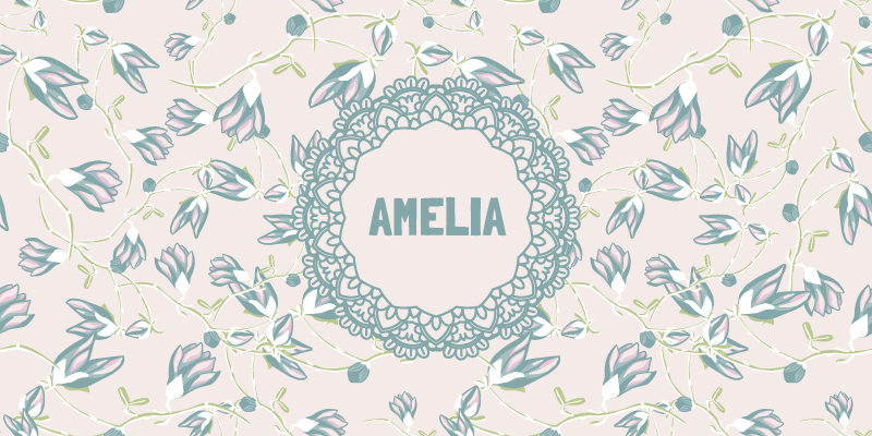 Χειροποίητα φύλλα και λουλούδια εξατομικευμένο χαλάκι - TenStickers