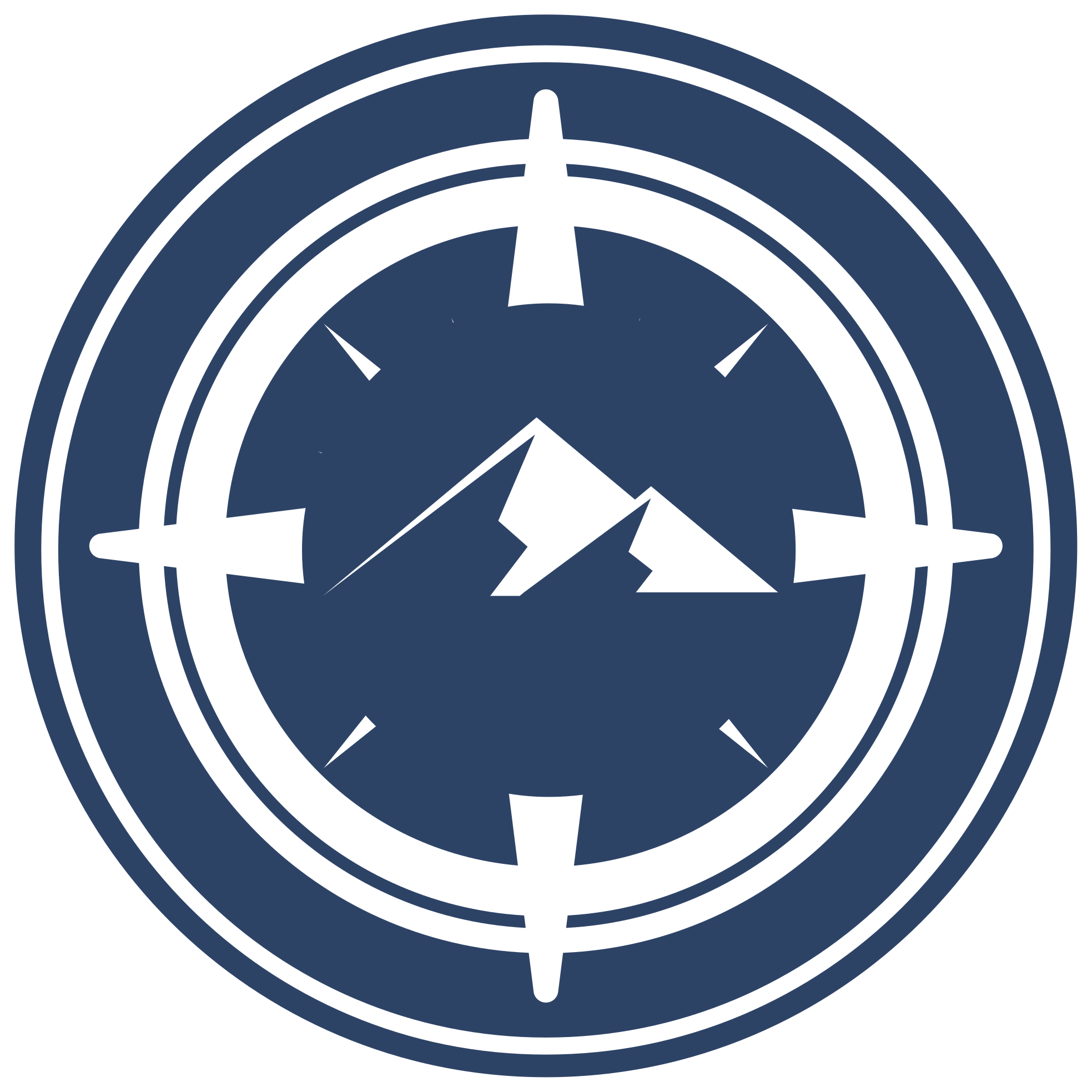 κυκλικό χαλί σχέδιο βουνού πυξίδας - TenStickers