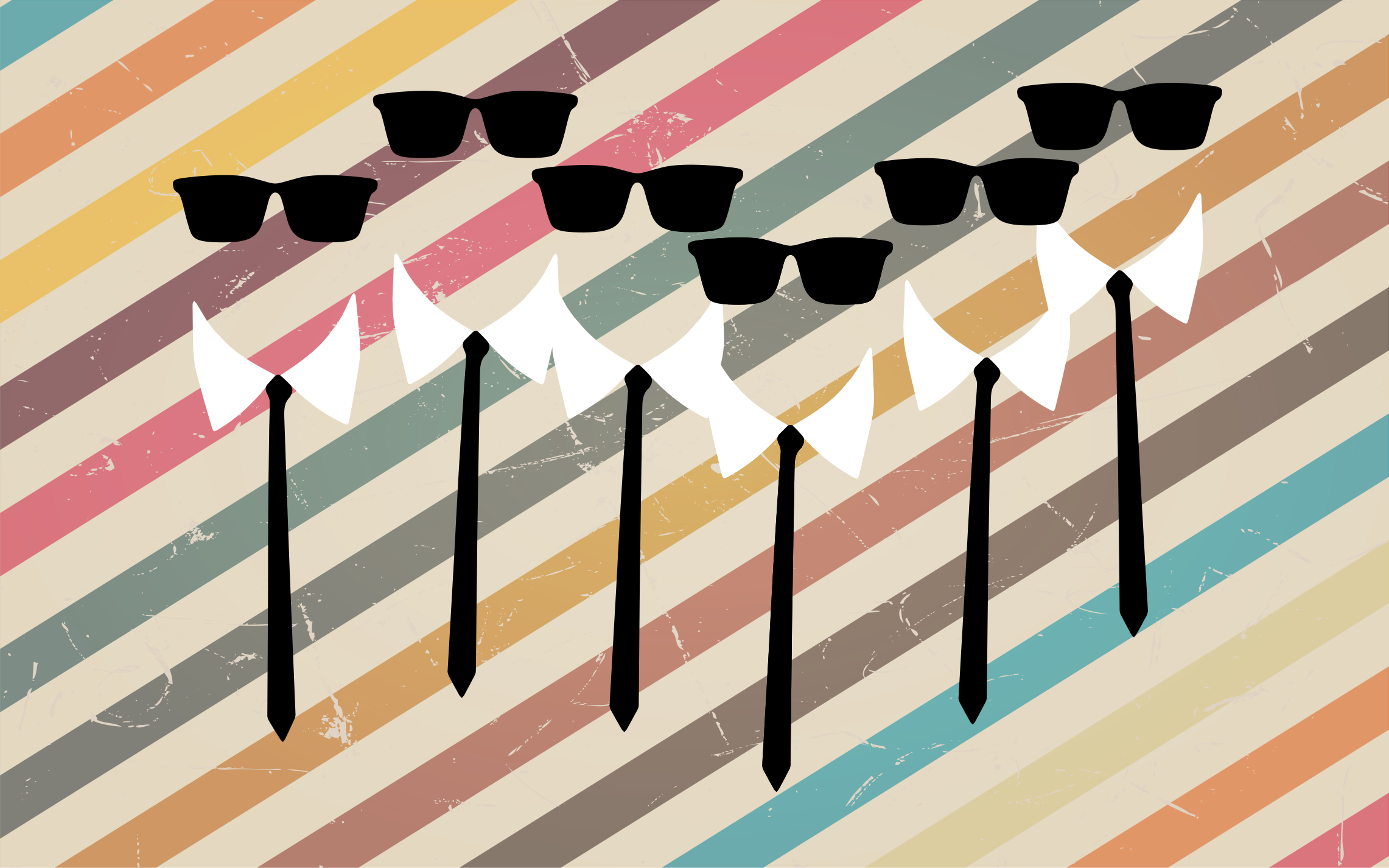 ριγέ χαλί κομψή ομαδική ενδυμασία - TenStickers