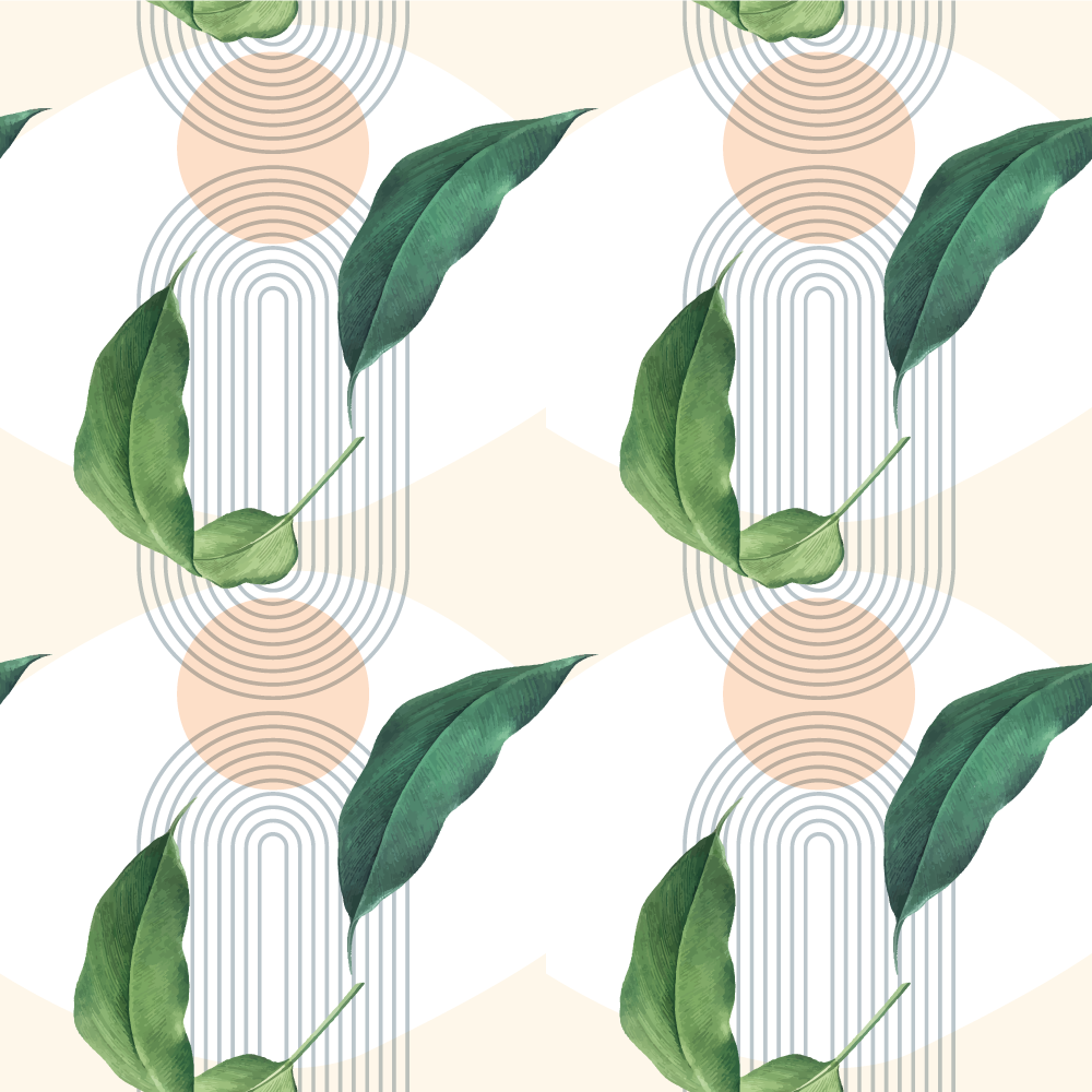 χαλί φύσης φυλλώδη γεωμετρικά μοτίβα - TenStickers