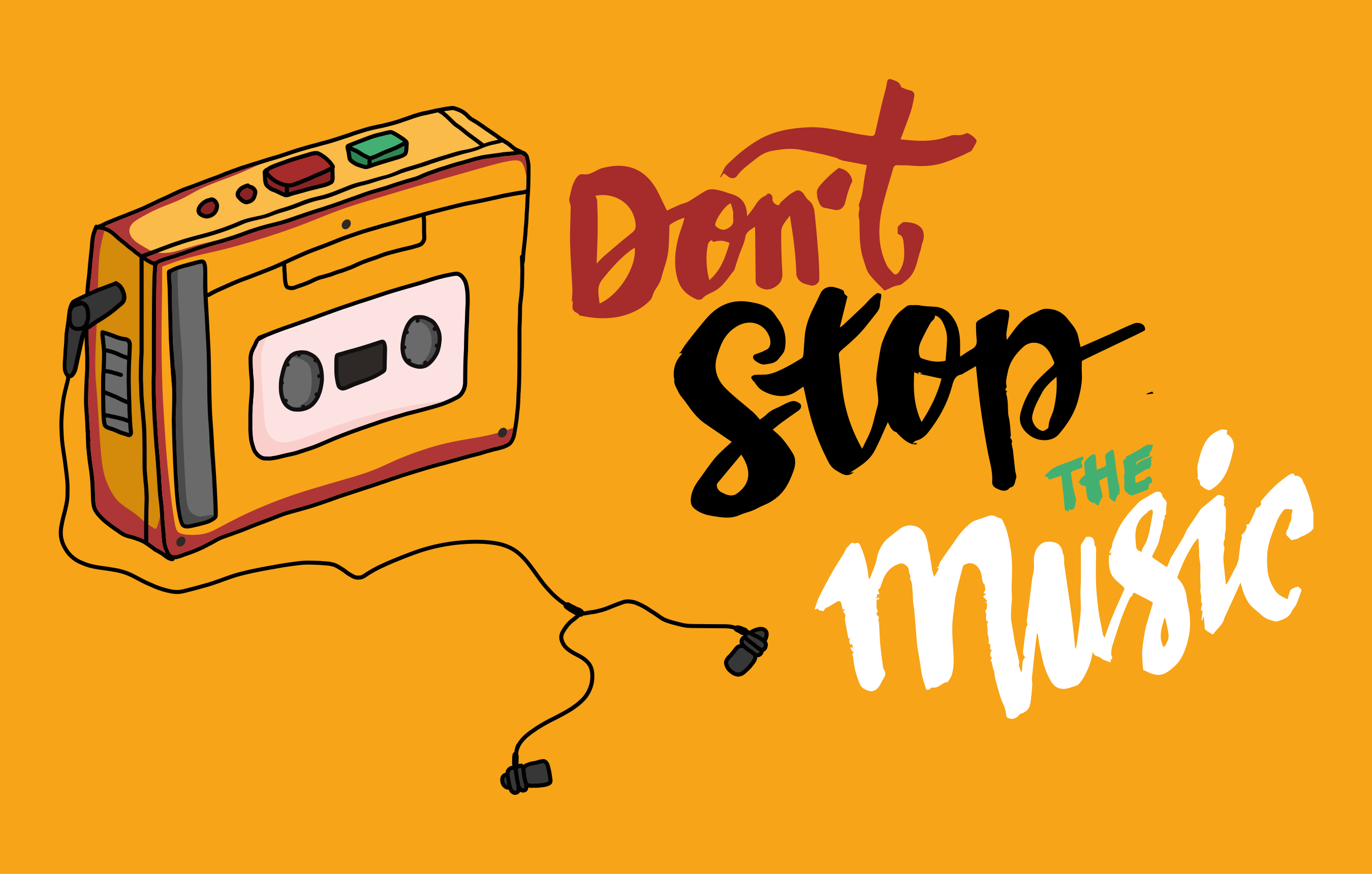 ρετρό walkman κασέτα εικονογράφηση vintage χαλί - TenStickers