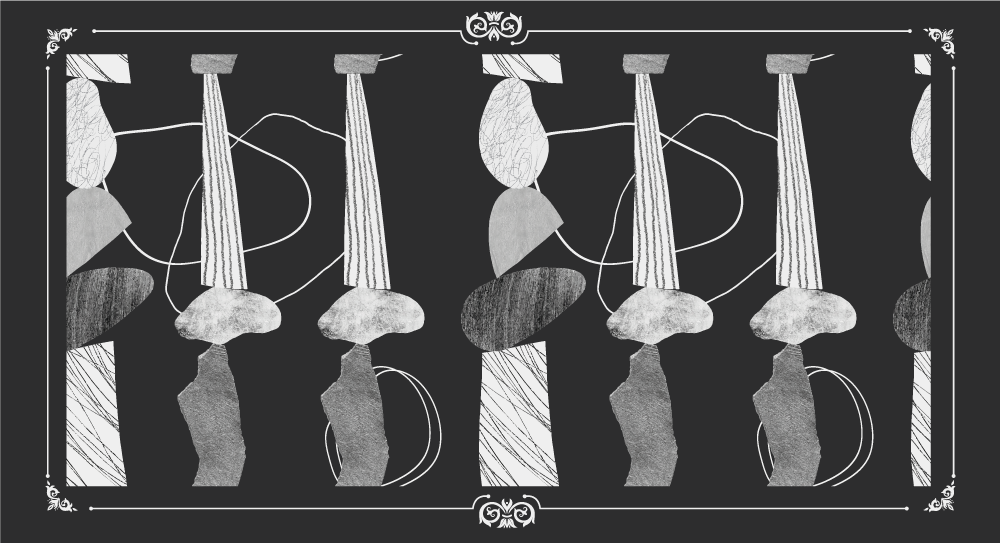 Μοναδικές πέτρινες γραμμές μοντέρνο χαλί - TenStickers