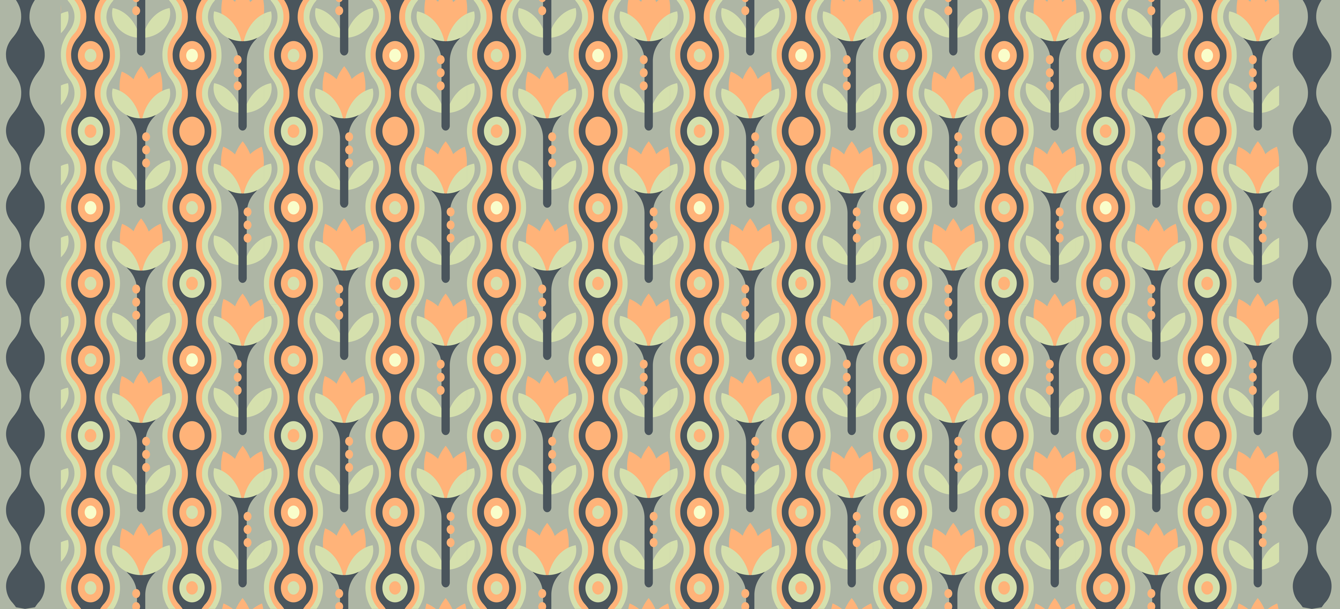 πορτοκαλί ακανόνιστο λουλουδάτο χαλί - TenStickers