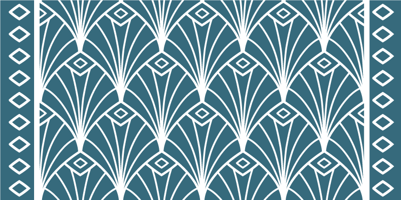 μοντέρνας τέχνης μπλε και λευκά deco γεωμετρικά χαλιά - TenStickers