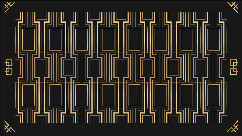 χρυσά και μαύρα ντεκό μοτίβα γεωμετρικά χαλιά - TenStickers