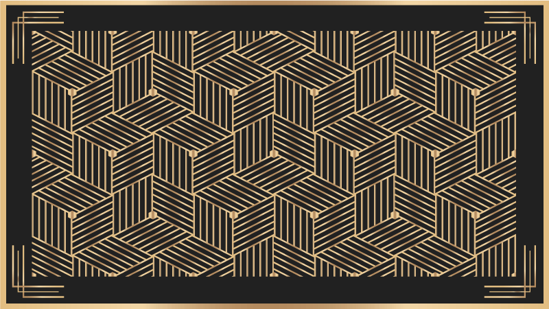 χρυσά γεωμετρικά μοτίβα γεωμετρικά χαλιά - TenStickers