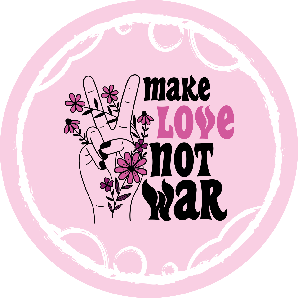 xαλιά βινυλίου με φράσεις ειρηνικό μήνυμα αγάπης - TenStickers