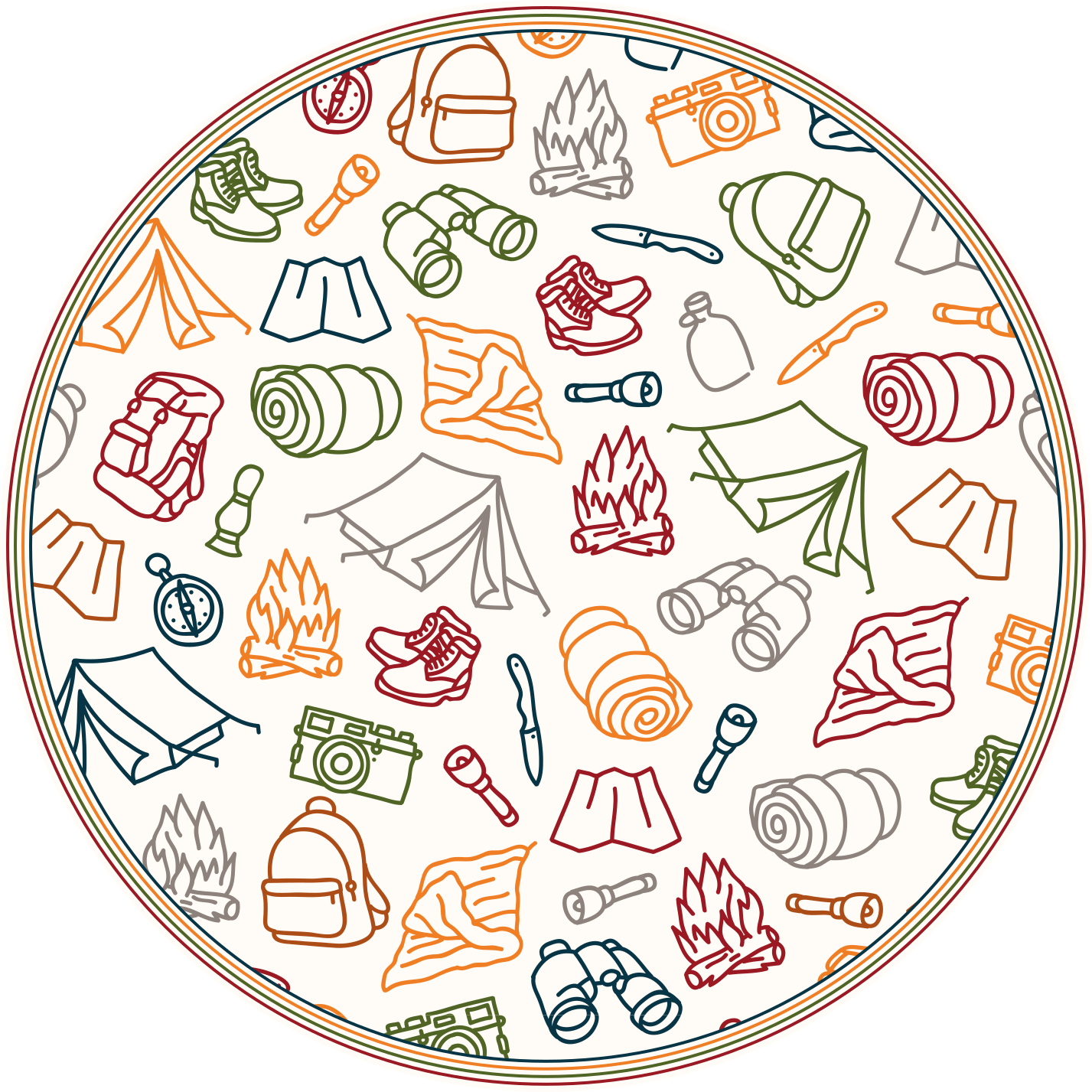 μοκέτα βινυλίου εικονίδια εργαλείων περιπέτειας - TenStickers